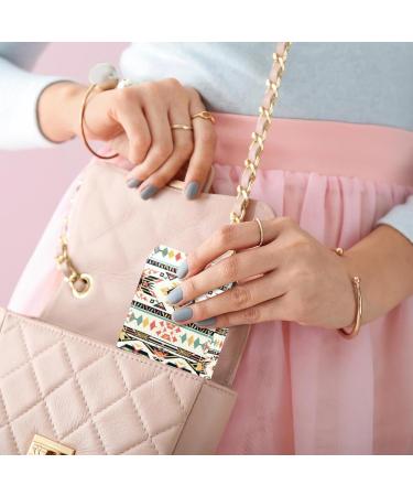 Shop Ethnic Style Floral Leather Lipstick Case | Mini Lip Gloss Organizer with Mirror - International Shipping - Buy Online on GoSupps.com