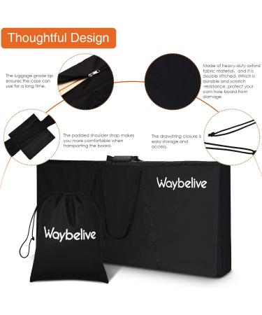 Waybelive 2-Piece Cornhole Game Carrying Bag Set - Weatherproof Black Bean Bags & Tote Case - Buy Online on GoSupps.com