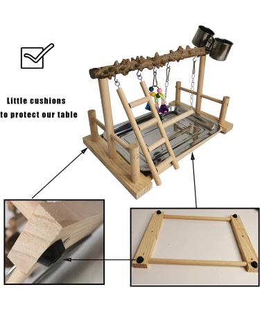Hamiledyi Parrot Playground Bird Playstand with Feeder Cups and Toys - Exercise Gym for Cockatiel, Conure, Lovebirds - Pet Activity Center and Training Stand - Buy Online on GoSupps.com