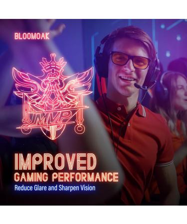BloomoAK 99% Blue Light Blocking Glasses - Anti-Fatigue Gaming & Screen Protection - Rectangular Matte Black Design - Buy Online on GoSupps.com