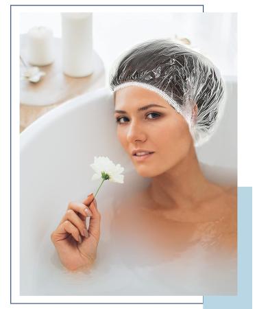 150 Pcs Extra Large Disposable Shower Caps for Women - Thick Elastic Hair Cap for Shower Spa Salon - 20inch - Buy Online on GoSupps.com