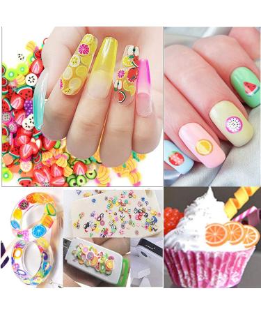 SUKPSY 1000 Pcs Mini Colorful Nail Art Slices - Fruits, Animals, Flowers Charms for DIY Crafts and Phone Case Decoration - Buy Online on GoSupps.com