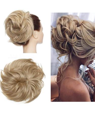 Tousled Updo Messy Bun Hair Piece Hair Extension Ponytail With Elastic Rubber Band Updo Extensions Synthetic Hair Extensions Scrunchies Ponytail Hairpiece for Women Ash Blonde - Buy Online on GoSupps.com