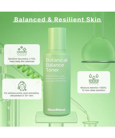 GlowRitual Botanical Balance Toner Hydrating & Soothing Probiotic Toner with Ginseng Collagen & Hyaluronic Acid for Microbiome Balance Pore Refining & Plumping for Sensitive & Acne-Prone Skin 1 - Buy Online on GoSupps.com