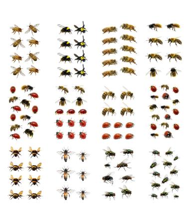 SanerLian Bee Insect Temporary Tattoo Sticker Ladybug Cartoon Fake Cartoon Boys Girls Kids Hand Arm Party Favor Waterproof 10.5X6cm Set of 12 (bee2)