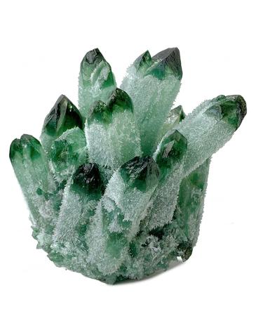Natural Crystal Cluster Green Ghost Quartz Specimen Green Crystal Cluster Point Ornament Home Decor 500-600g Crystal Cluster