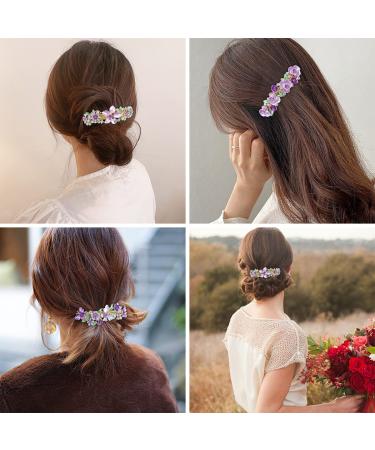 WHAVEL 3PCS Flower Hair Barrettes - French Barrettes for Women - Large Butterfly Fancy Hair Clips - Perfect for Thick & Fine Hair - Purple - Buy Online on GoSupps.com