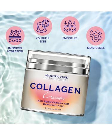 MAJESTIC PURE Collagen Cream for Face with Anti-Aging Complex and Hyaluronic Acid - 50ml - Buy Online on GoSupps.com