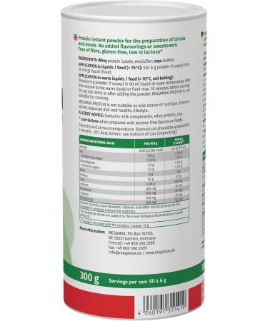  MEGAMAX Nutrition Megamax Nutrition - 5 x 300g - Isolated Instant Protein Powder Low in Lactose - Heat Resistant Protein Powder with 92% Lactose Protein Ideal for Shakes - Buy Online on GoSupps.com