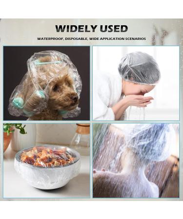 G2PLUS 100PCS Disposable Shower Caps - 44CM Plastic Elastic Bath Cap - Waterproof Hair Caps for Home Use Hotel Spa and Hair Salon 44 cm (Pack of 100) - Buy Online on GoSupps.com