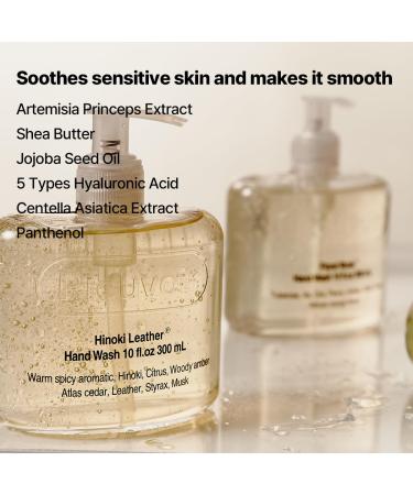 Pleuvoir Hinoki Leather Hand Wash 10 fl. oz | Moisturizing Vegan & Cruelty-Free Cleanser for Sensitive Skin - Buy Online on GoSupps.com