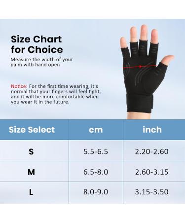DISUPPO Arthritis Gloves - Compression Hand Relief for Men & Women Fingerless Design for Carpal Tunnel & RSI Pain Medium Black - Buy Online on GoSupps.com