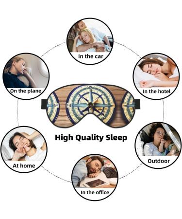 Maritime Sailboat Compass Print Sleep Mask - Double-Sided Unisex Eye Mask for Sound Sleep & Skin Care - Buy Online on GoSupps.com