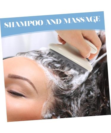 Healvian 2-in-1 Shampoo Brush & Hair Massage Tool - Portable Rubber Hair Wash Brush for Men & Women - White Hair Scalp Cleaner - Buy Online on GoSupps.com