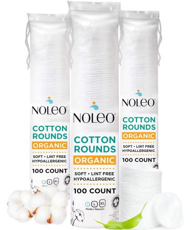 Organic Cotton Rounds Compatible with Makeup Products, Eye Makeup Remover Pads and Baby Wipes, Small, 300 Count - Noleo - Buy Online on GoSupps.com