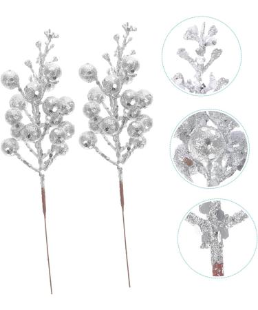 Christmas Decorations 20 Pcs Christmas Imitation Berries Christmas Winter Berries Bunch Xmas Glitter Berry Stems Christmas Tree Artificial Berry Christmas Decor Pine Garl Silverx2pcs 19X5X5CMx2pcs - Buy Online on GoSupps.com