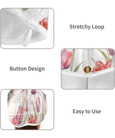 Shop Cat Pink Tulips Hair Towel 2 Pack Super Absorbent Quick Dry Hair Turbans for Women & Girls - Buy Online on GoSupps.com