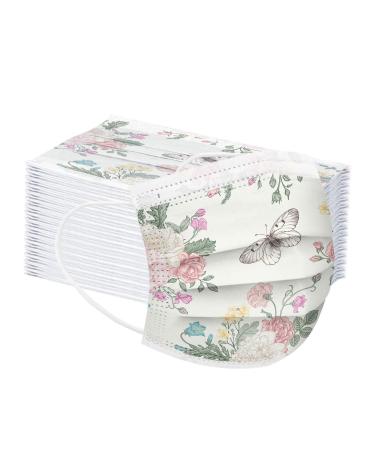 Lulupi 50 pieces one-way mouth protection oral nose protection Pusteblume printed 3 layer once mns dandelion motif neckerchief mouth and nose protection.