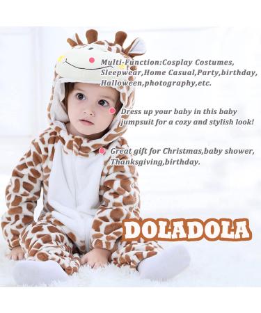 Doladola Unisex Baby Giraffe Romper | Flannel One Piece Pyjamas | Spring/Autumn | 3.5-4.5 Years - Buy Online on GoSupps.com