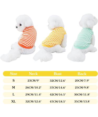 Winmany Dog Striped T-Shirt Pet Cat Summer Sleeveless Basic Vest Tank Top Puppy Soft Spring Fall Apparel Clothes for Small Medium Dogs Cats (1 Yellow L) L Yellow 1 - Buy Online on GoSupps.com