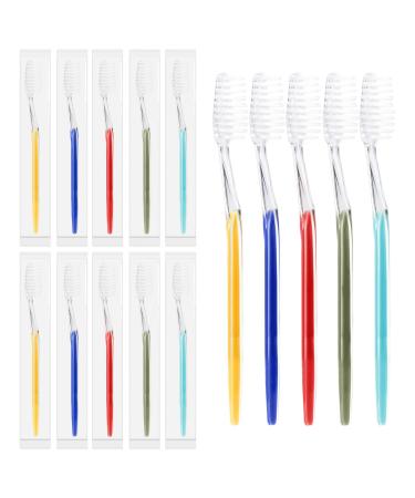 Homvle 200 Packs Disposable Toothbrushes Individually Wrapped Medium Soft Bristle Travel Toothbrushes Bulk for Adults/Kids Hotel Toiletries 5 Colors.