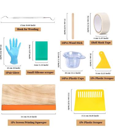 Aoibrloy Screen Printing Kit with 6 Colors Ink, Frames, Vinyl, Transfer Tape & Squeegee - Buy Online on GoSupps.com