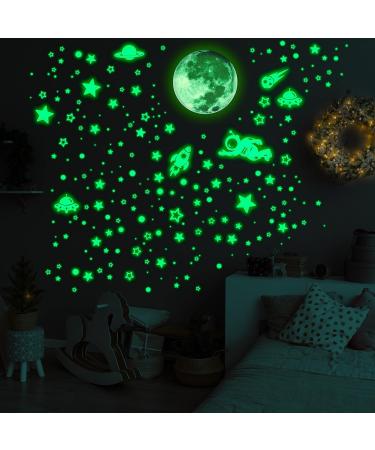 1503pcs Green Glow in The Dark Stars Wall Stickers | Realistic 3D Luminous Stars for Ceiling and Walls | DIY Adhesive Stickers for Baby Bedroom Decoration - Buy Online on GoSupps.com