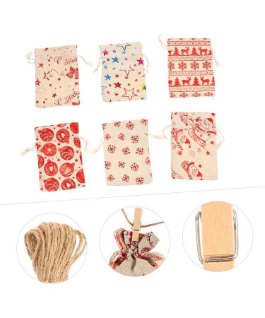 ORFOFE 24pcs Countdown Candy Bag Christmas Arrival Countdown Calendar Burlap Bag DIY Advent Calendar Linen - Buy Online on GoSupps.com