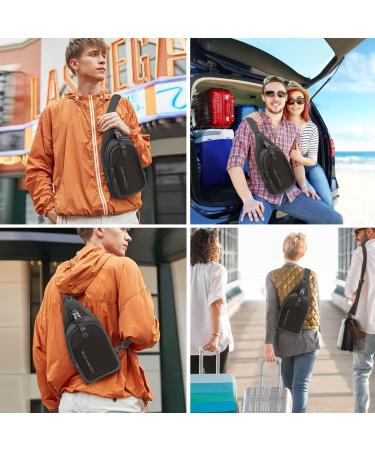 Retee Light Breast Pocket Sling Backpack for Men | Adjustable Crossbody Bag for Outdoor Sports Cycling & Dog Hiking (Black) - Buy Online on GoSupps.com