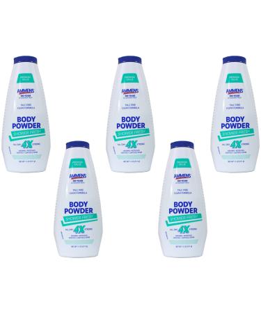 Ammens Medicated Powder Shower Fresh with Aloe 11 oz (Pack of 5)