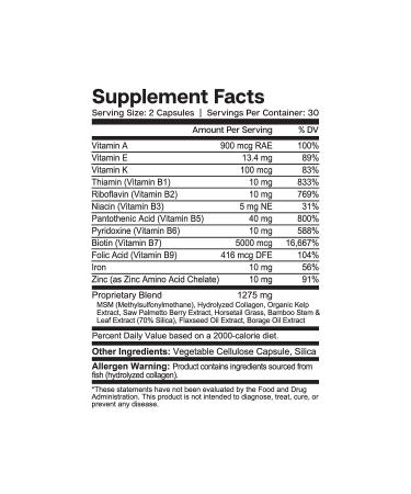 Essential Elements Hair Hero - Broad-Spectrum Hair Formula - 5000mcg Biotin - Healthy Hair, Skin, and Nails - 30 Day Supply (2-Pack) - Buy Online on GoSupps.com