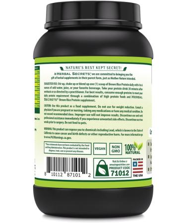 Herbal Secrets Brown Rice Protein Powder - 3 lb 12g Vegan Protein per Serving Made in USA Coffee Flavor - Buy Online on GoSupps.com