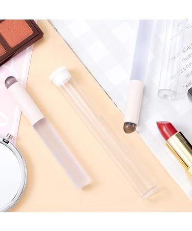 2pcs Silicone Lip Brushes with Storage Box - Portable Reusable Makeup Applicators for Lipstick Lip Balm & Gloss - Soft Angled Head - White - Buy Online on GoSupps.com