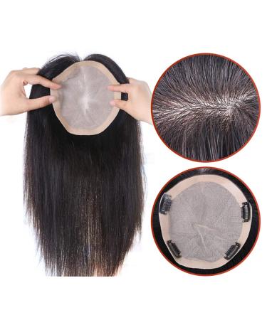 Susanki Women's Thin Crown Silk Clip-in Hairpiece - 15 Black Color | 6.3 x 7 International Shipping Available - Buy Online on GoSupps.com