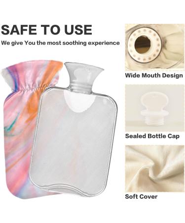 Hot Water Bottle 2L with Cover - Pink Blue Marble Abstract Art | Pain Relief & Hand Feet Warmer for Winter - International Shipping - Buy Online on GoSupps.com
