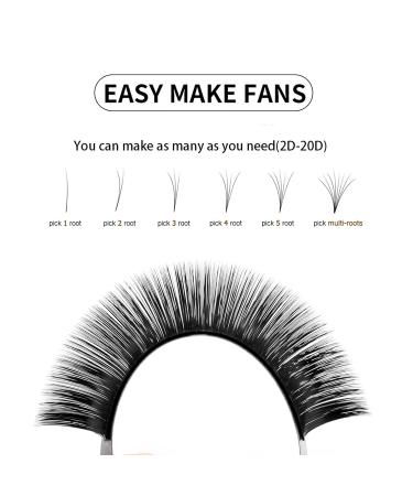 Shop Eshow Eyelash Extensions 0.03 D Curl 8-14 Mix Tray | Russian Volume Lashes - Professional Natural False Eyelashes - Buy Online on GoSupps.com