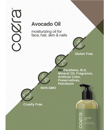 Organic Avocado Oil | 8 fl oz | Moisturizing Oil for Face, Hair, and Skin | Paraben, SLS, & Fragrance-Free - Buy Online on GoSupps.com