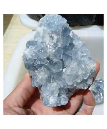 Natural Crystal Rough Natural Rough Blue Crystal geode Cluster Specimen raw Gemstone Quartz Hole Cluster fengshui Decor 500g Decoration