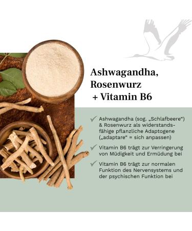 Ashwagandha Capsules with Rose Root & Vitamin B6 | 270 Vegan Capsules - Natural Sleep Support - No Additives - Lab Tested - Made in Germany | Balanced Vitality - Buy Online on GoSupps.com