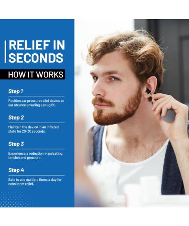 Ear Pressure Relief Suction Device - Instant Inner Ear Tension Relief for Migraines Tinnitus & Travel Discomfort | Safe Portable & Effective Ear Wax Removal Tool (1pack) - Buy Online on GoSupps.com