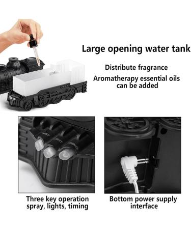 Flame Diffuser Train 300ml - Remote Control 2 Spray & Night Light Modes Perfect Humidifier for Home Office & Hotel - Yellow & White - Buy Online on GoSupps.com