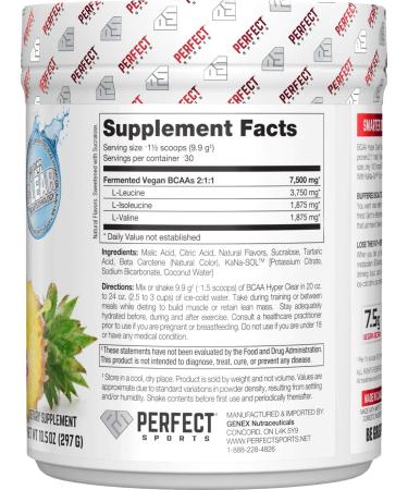Buy PERFECT SPORTS BCAA Hyper Clear - 7.5G Vegan BCAAs 297G Intense Hawaiian Pineapple | International Shipping Available - Buy Online on GoSupps.com