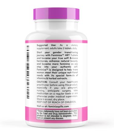 FEMINIZE HRT+ Pills | Potent Estrogen Complex for Trans Women | Big Breasts Soft Skin Feminizer | LGBTQ+ Friendly - Buy Online on GoSupps.com