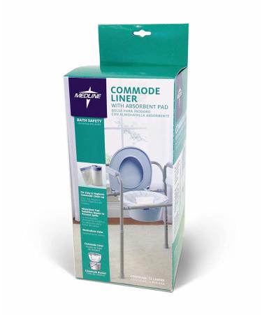 Medline Commode Liners with Absorbent Pad - Case of 72 | Leak-proof Disposable Bags - Buy Online on GoSupps.com