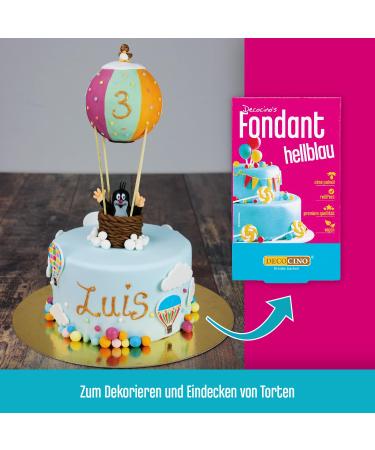 DECOCINO Light Blue Fondant - 250g | Vegan & Palm Oil Free Cake Decorating - Perfect for Tarts & Cupcakes - Buy Online on GoSupps.com