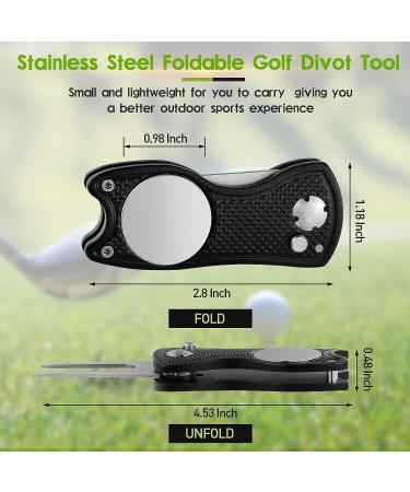 3 Pieces Golf Divot Repair Tool Stainless Steel Foldable Golf Repair Tool Magnetic Golf Ball Marker Tool with Pop Up Button Portable Golf Repair Tool Black  Red  Blue 3 - Buy Online on GoSupps.com