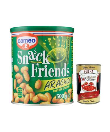 Italian Gourmet E.R. Cameo Snack Friends Peanuts roasted and salted peanuts in a box 500 g + Tomato Pulp Italian Gourmet Tomato Pulp Box of 400 g