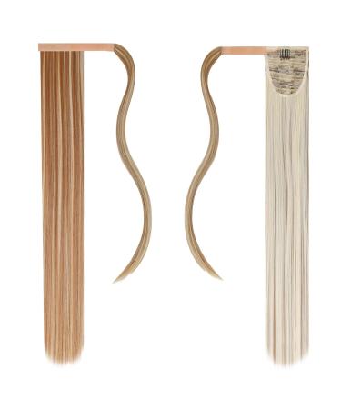 Jjstar 70 cm Smooth Ponytail Hair Extension - Dark Blonde & Beach Blonde Synthetic Braid for Women & Girls - Buy Online on GoSupps.com