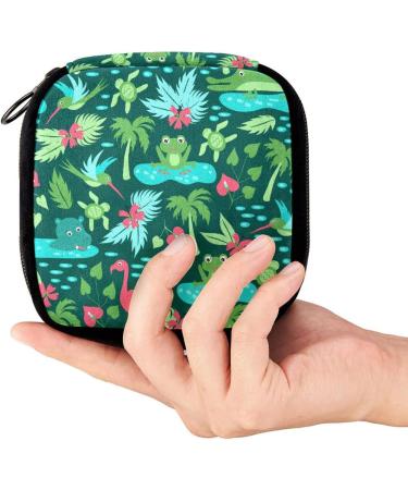 GIAPB Period Bag Sanitary Napkin Holder & Makeup Pouch - Tropical Animal Plant Design | Color 2474 - Buy Online on GoSupps.com
