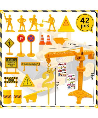 28-Piece Construction Site Vehicles Cake Decoration for Kids - Excavator Themed Birthday Party Supplies for 2-Year-Olds - Buy Online on GoSupps.com